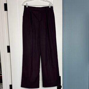 Mango Satin-Lined Trousers in Plum